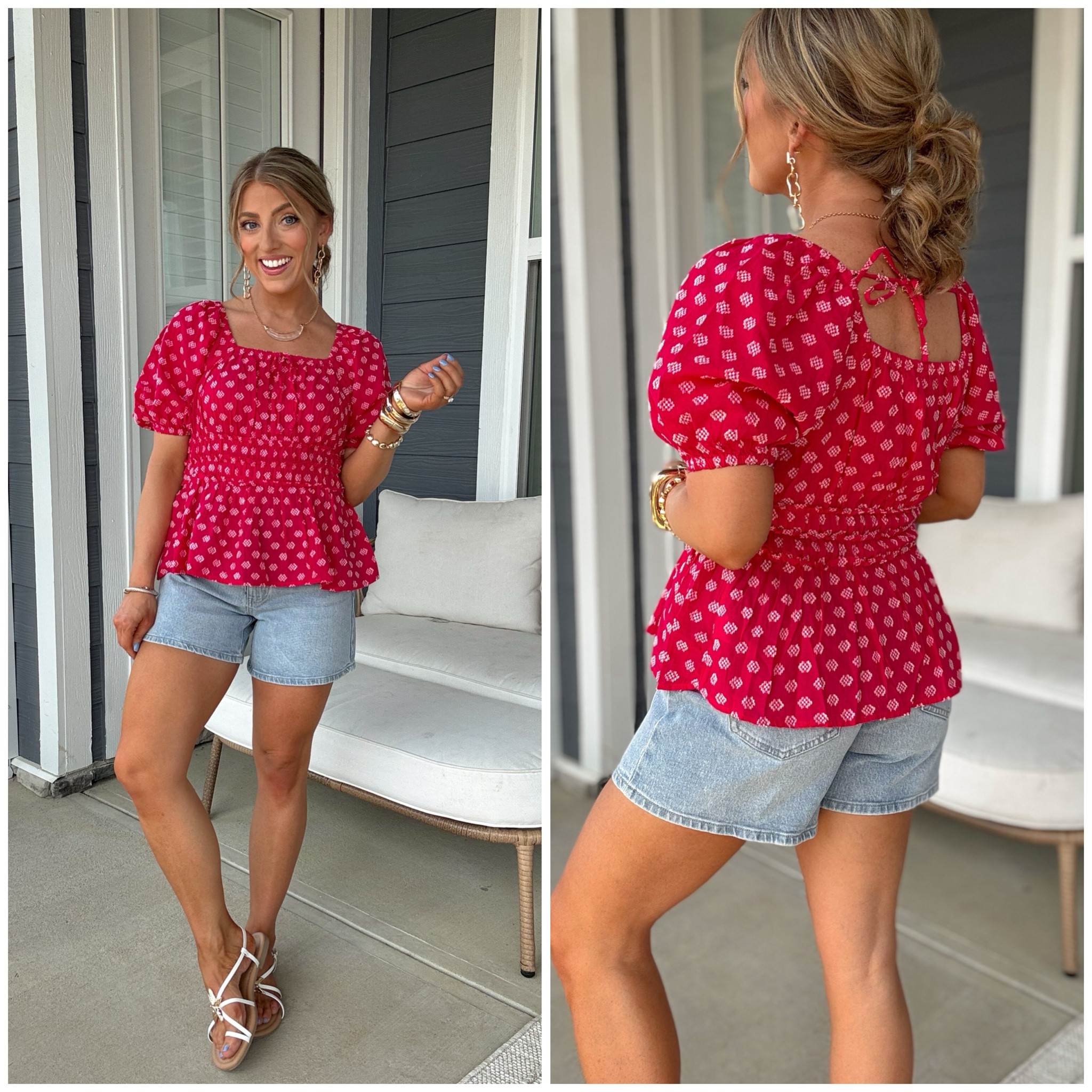 This pink printed top is such a fun pop for summer ❤️ Paired with easy denim shorts and sandals for a casual everyday look that feels cute but effortless. Love finding Walmart fashion pieces that look so much more expensive and work for everything from errands to weekend plans. Such a good affordable summer outfit!

#WalmartFashion #CasualSummerStyle #DenimShortsOutfit #AffordableStyle #EverydayMomStyle #SummerOutfitIdeas #WalmartNewArrivals #RedTopOutfit #CuteCasualLooks #WalmartFinds

#LTKootd #LTKPetite