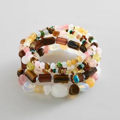 Darcy Semi-Precious Beaded Bracelet Set - Neutral | BaubleBar