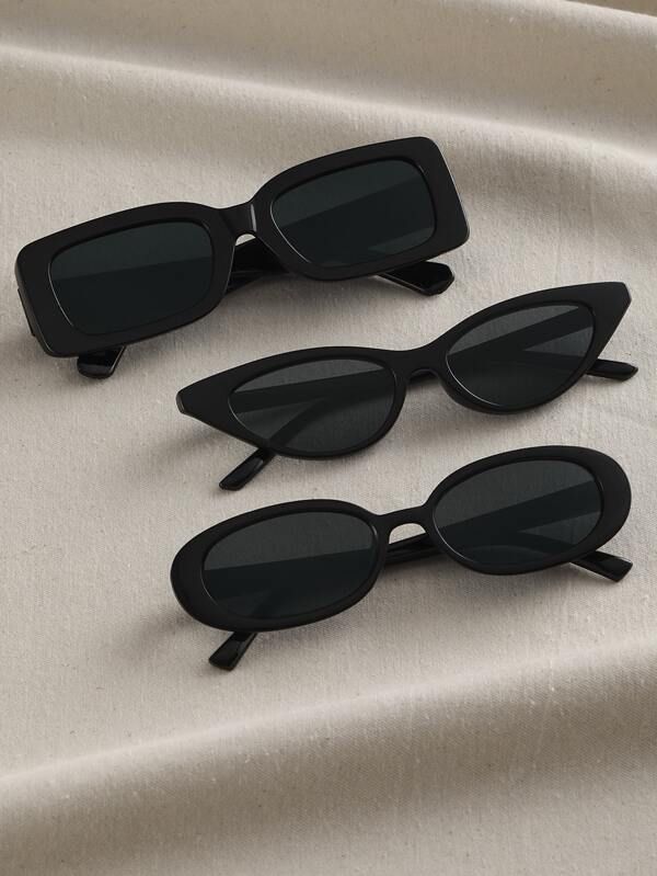 3pairs Cat Eye Sunglasses Beach Women Sunglasses | SHEIN