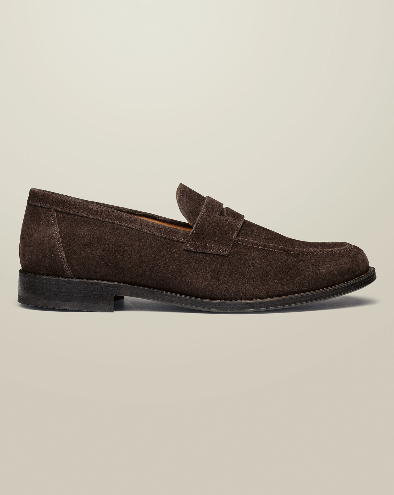 Suede Penny Loafers - Dark Chocolate Brown | Charles Tyrwhitt