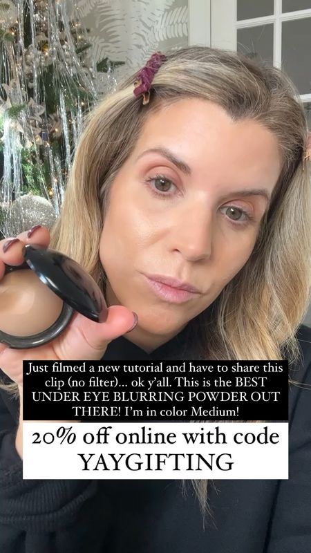The BEST under eye blurring powder by  PAT McGRATH LABS
Sublime Perfection Blurring Under-Eye Setting Powder! I’m in color MEDIUM! Everyone needs this in their makeup kit! I turn 41 on Thursday - this is me without a ring light or filter. 

#ad Right now you can save during @sephora’s Gifts For All Event. Use code YAYGIFTING for 20% off through December 10th! #sephora #sephorapartner

#LTKsalealert #LTKbeauty #LTKover40