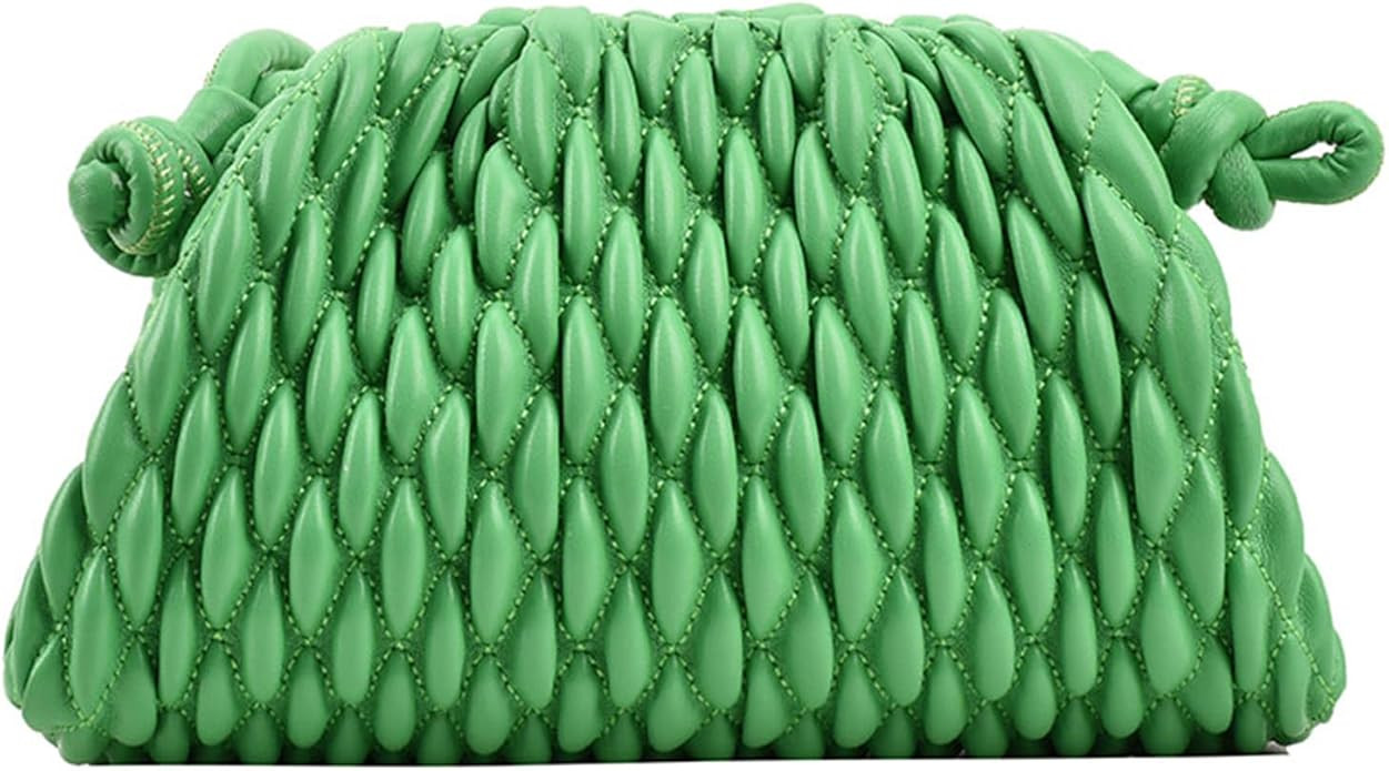 ELDA Dumpling Bag for Women Quilted Clutch Handbag Cloud Purse Fashion Ruched Bag Handmade Leathe... | Amazon (US)