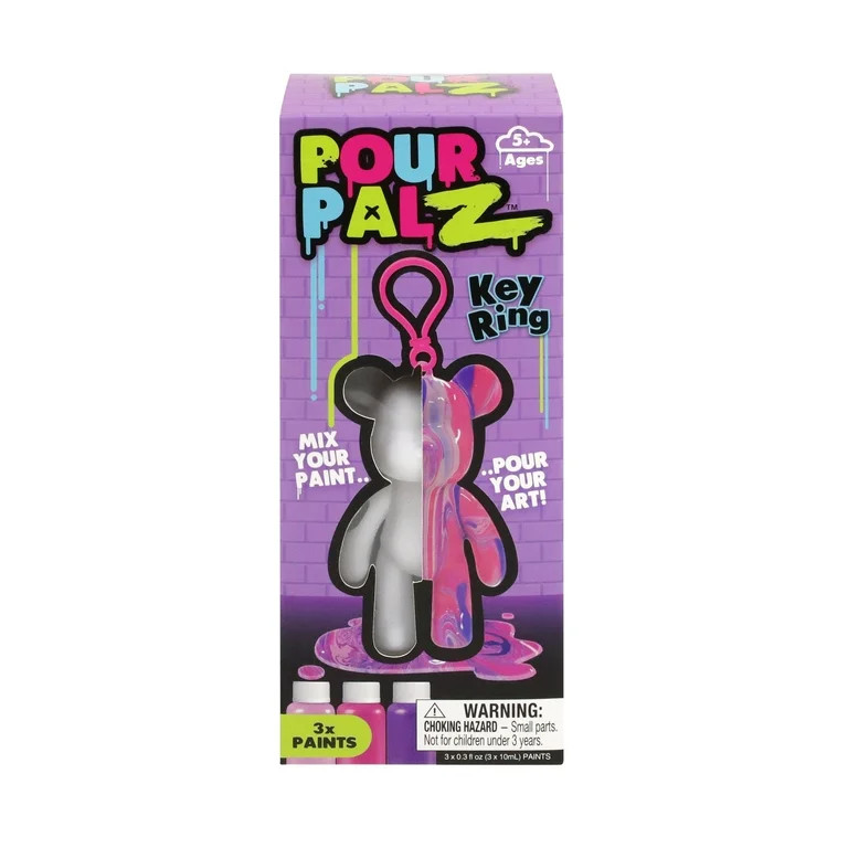 Pour Palz Paint Bear Keyring 3.2", Purple, DIY Paint & Craft Kid for Kids, 5+ Years | Walmart (US)