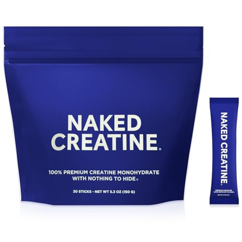 NAKED Creatine Stick Packs - Unflavored Micronized Creatine, NSF Certified,Vegan, Non-GMO, Gluten-Free, Soy-Free, No Fillers, Supports Muscle Growth & Strength - 30 Servings | Amazon (US)