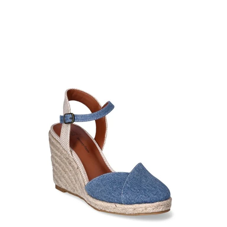 Time and Tru Women's Canvas Espadrille Wedge Sandals | Walmart (US)