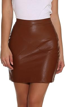 GUANYY Women's Faux Leather Skirt PU Leather Skirt | Amazon (US)
