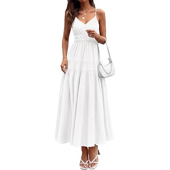 KIRUNDO Maxi Dresses for Women 2026 Summer Sleeveless Spaghetti Strap Long Flowy Beach Vacation D... | Amazon (US)