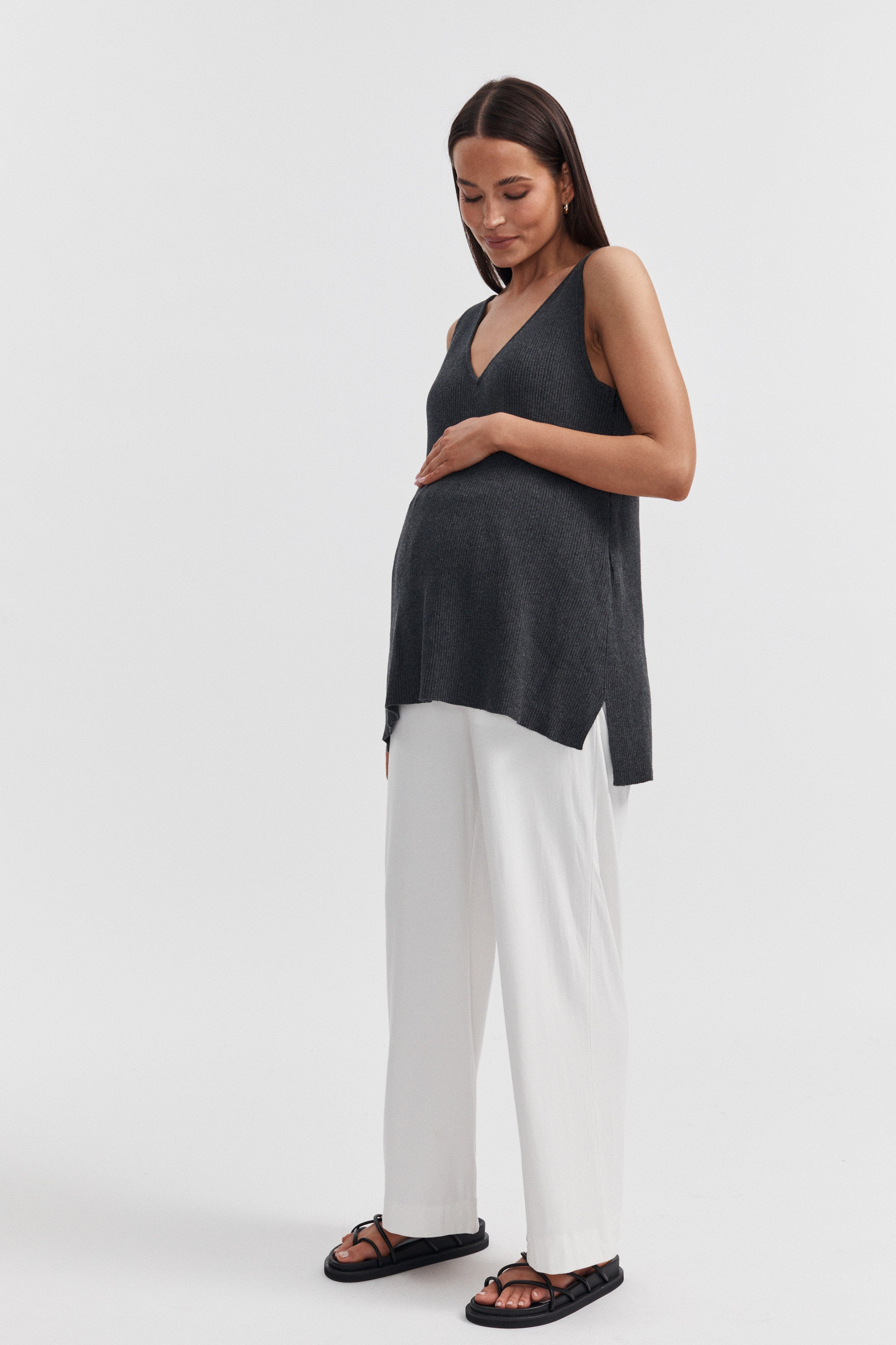 Knit Tank (Charcoal) | Legoe Heritage Maternity