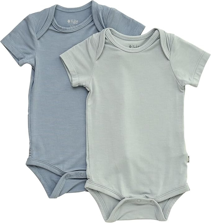 KYTE BABY Unisex Bodysuits, 2-Pack Short Sleeve Baby Bodysuits, 97% Rayon made from Bamboo, 3% Sp... | Amazon (US)