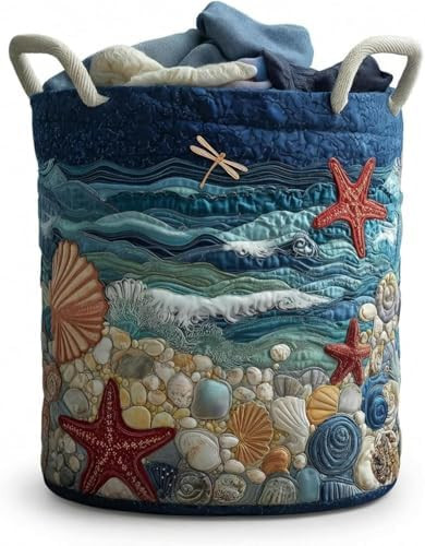 Quilted Laundry Basket With Handles,boho fabric storage basket,multi-functional clothes storage b... | Amazon (US)