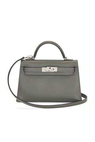 Hermes Epsom Kelly 20 Handbag in Grey | FWRD 