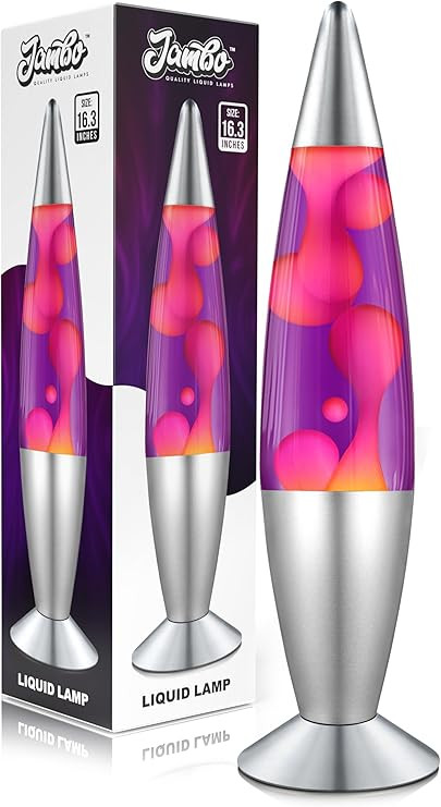 JAMBO 16" Beautiful Lamp- Purple with Pink Wax, Relaxing Liquid Light, Night Light Nightlight, Ho... | Amazon (US)