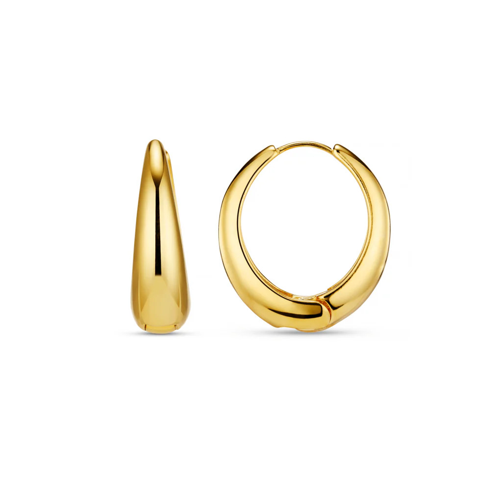 Large Tapered Hoop Earrings - Gold | Orelia