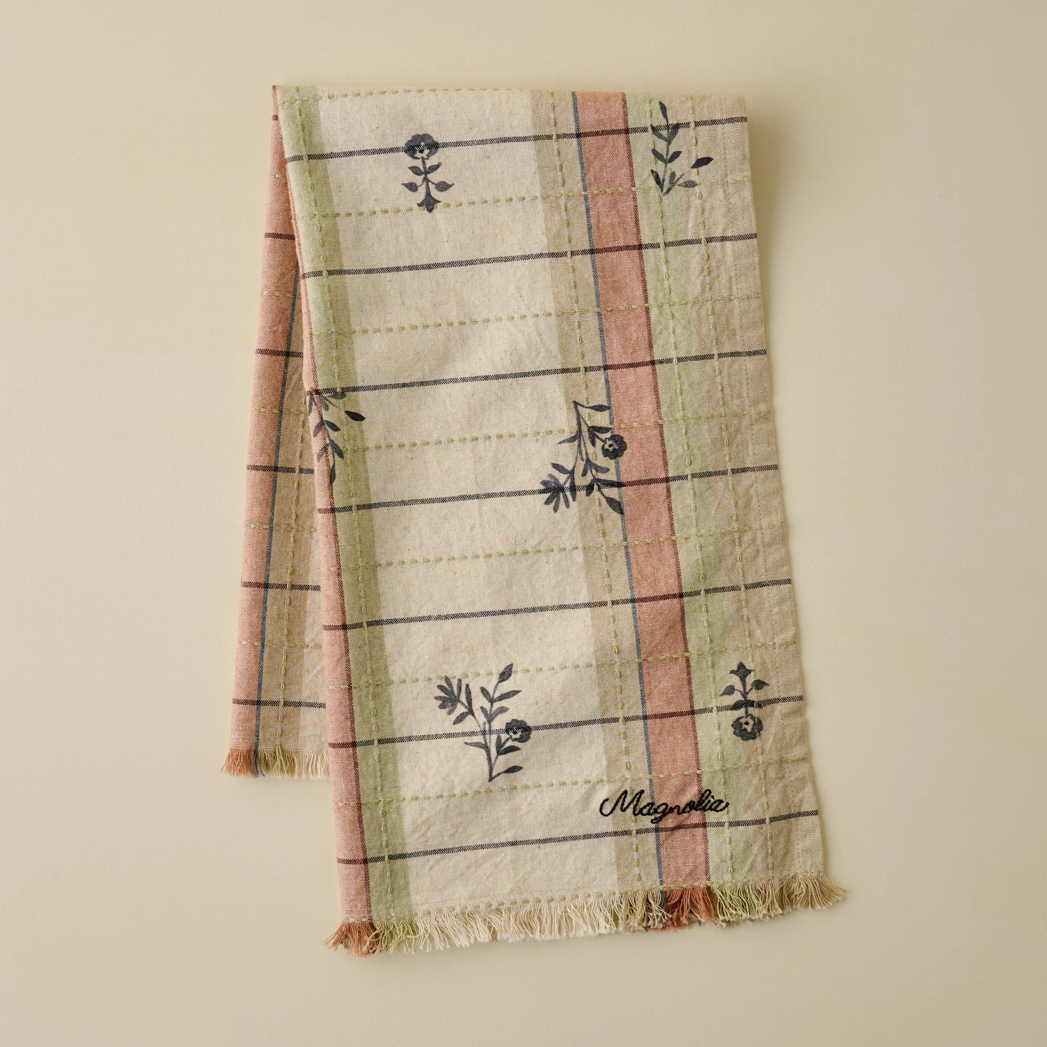 Magnolia Dawn Plaid Tea Towel | Magnolia