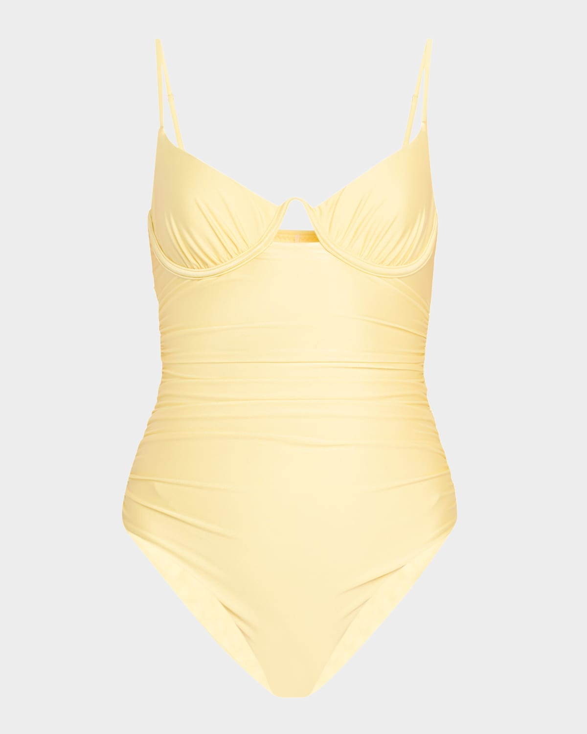 Laine Ruched Underwire One-Piece Swimsuit | Neiman Marcus