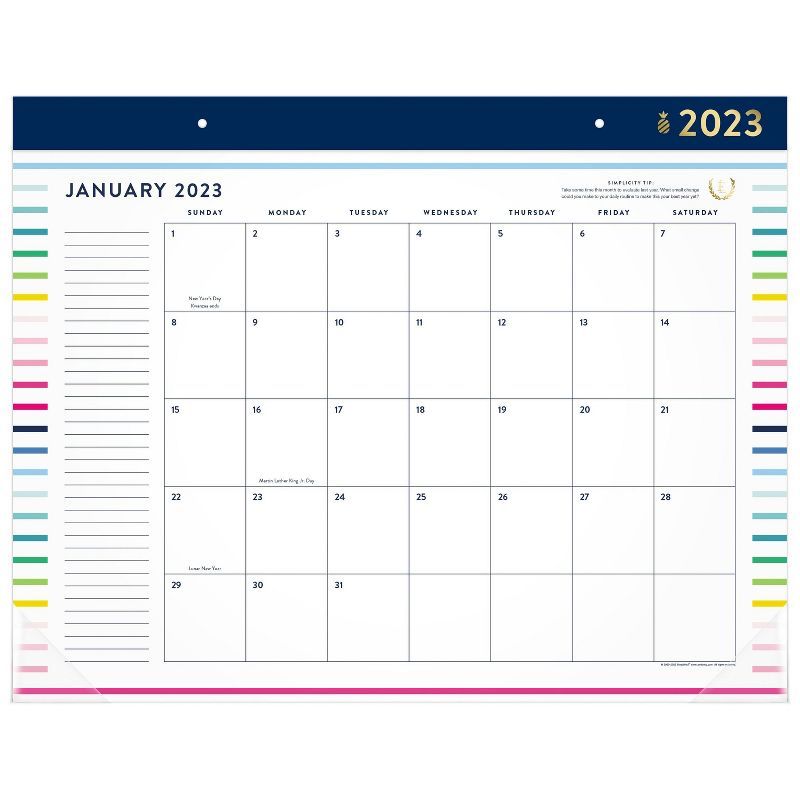 2023 Desk Pad Calendar 21.75"x17" Happy Stripe - Emily Ley for At-A-Glance | Target