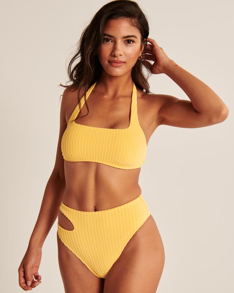 Women's Terry Cutout High-Waist High-Leg Cheeky Bottoms | Women's Swimwear | Abercrombie.com | Abercrombie & Fitch (US)