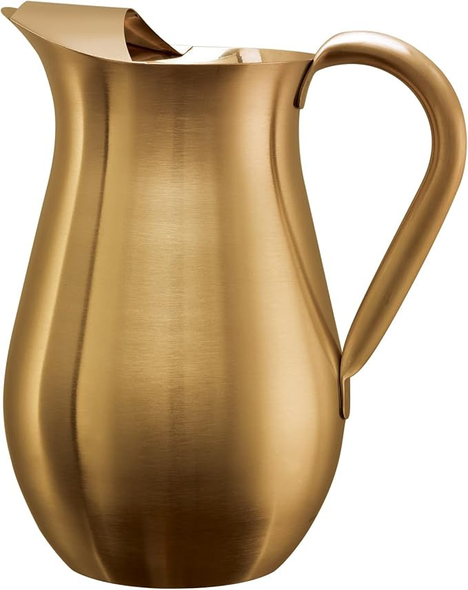 Service Ideas WPB2BSVG Pitcher with Ice Guard, Bell Shaped, 2 L, 66.6 Ounces, Stainless Steel, Vi... | Amazon (US)
