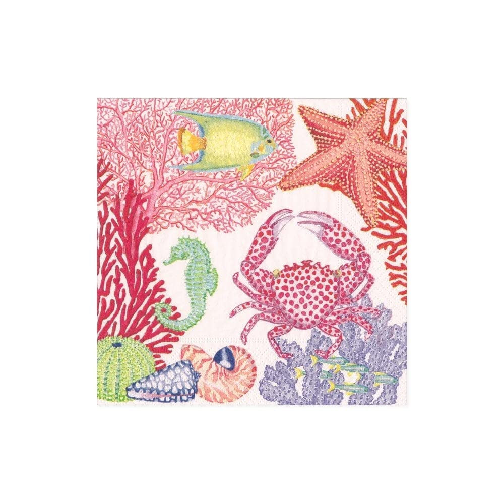 Caspari Under the Sea Paper Cocktail Napkins, 20 Per Package | Amazon (US)