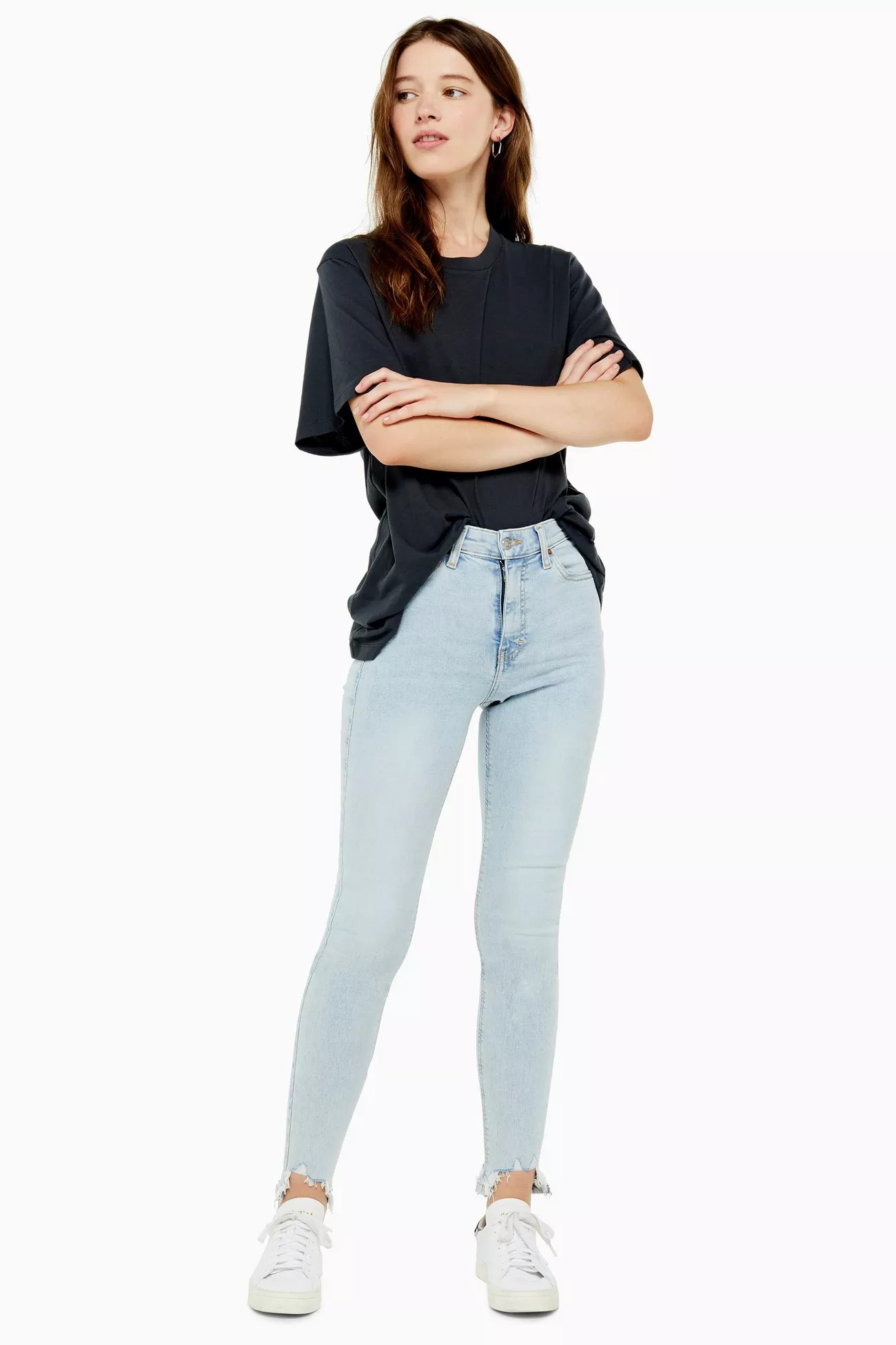Super Bleach Jagged Hem Jamie Skinny Jeans | Topshop UK
