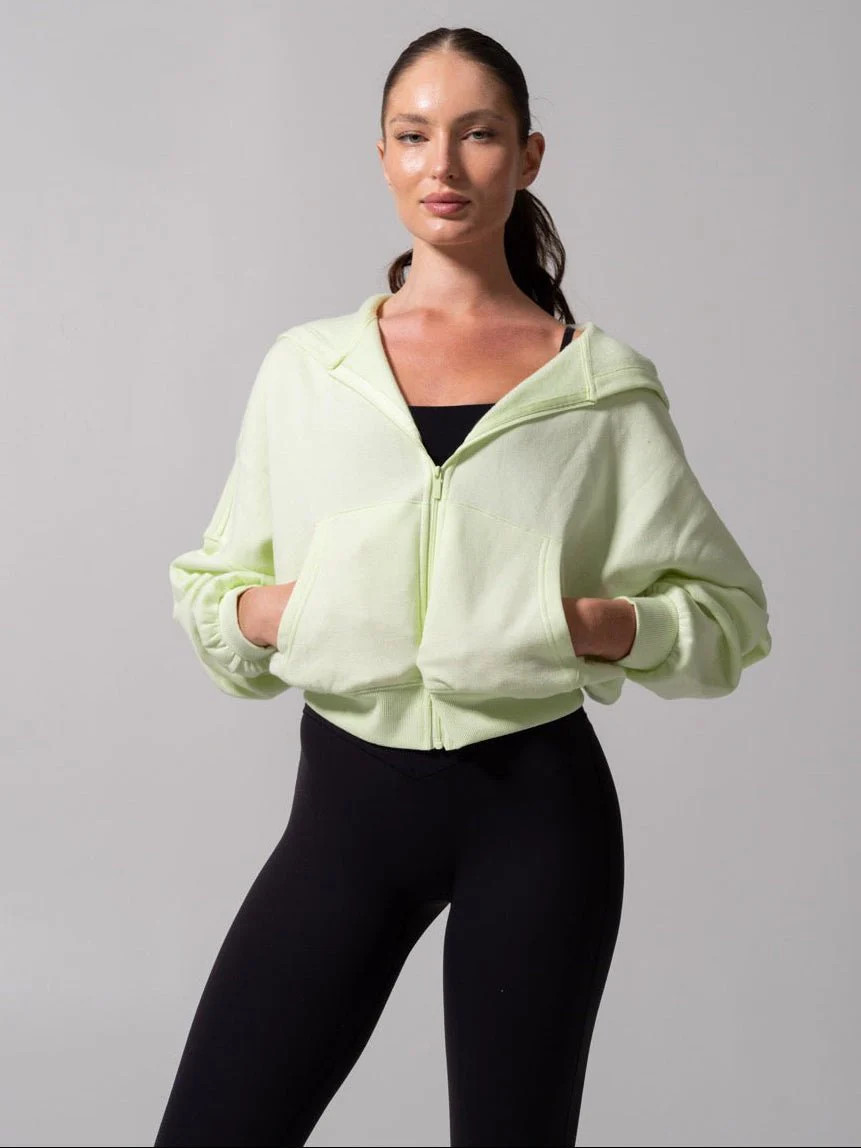Threads Waist Zip Hoodie - Light Margarita | Buffbunny Collection