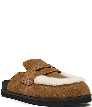 Steve Madden Tomlin Suede Faux Fur Platform Clogs - 6 | Dillard's