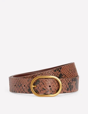 Boden Women's Classic Leather Belt in Brown | Size Small | Boden (US)