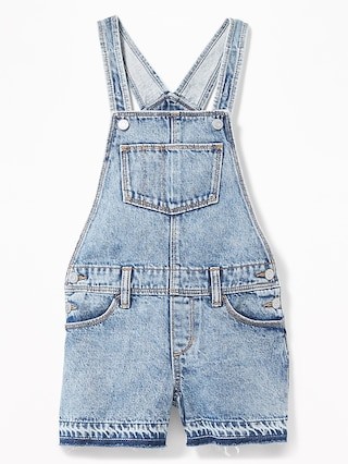 Let-Down Hem Denim Shortalls for Girls | Old Navy US