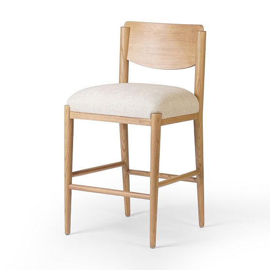 Boynton Counter Stool, Natural Ash Veneer, Essence Natural, Natural Nettlewood | West Elm (US)