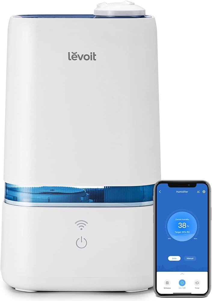 LEVOIT 4L Smart Cool Mist Humidifier for Home Bedroom with Essential Oils, Customize Humidity for... | Amazon (US)