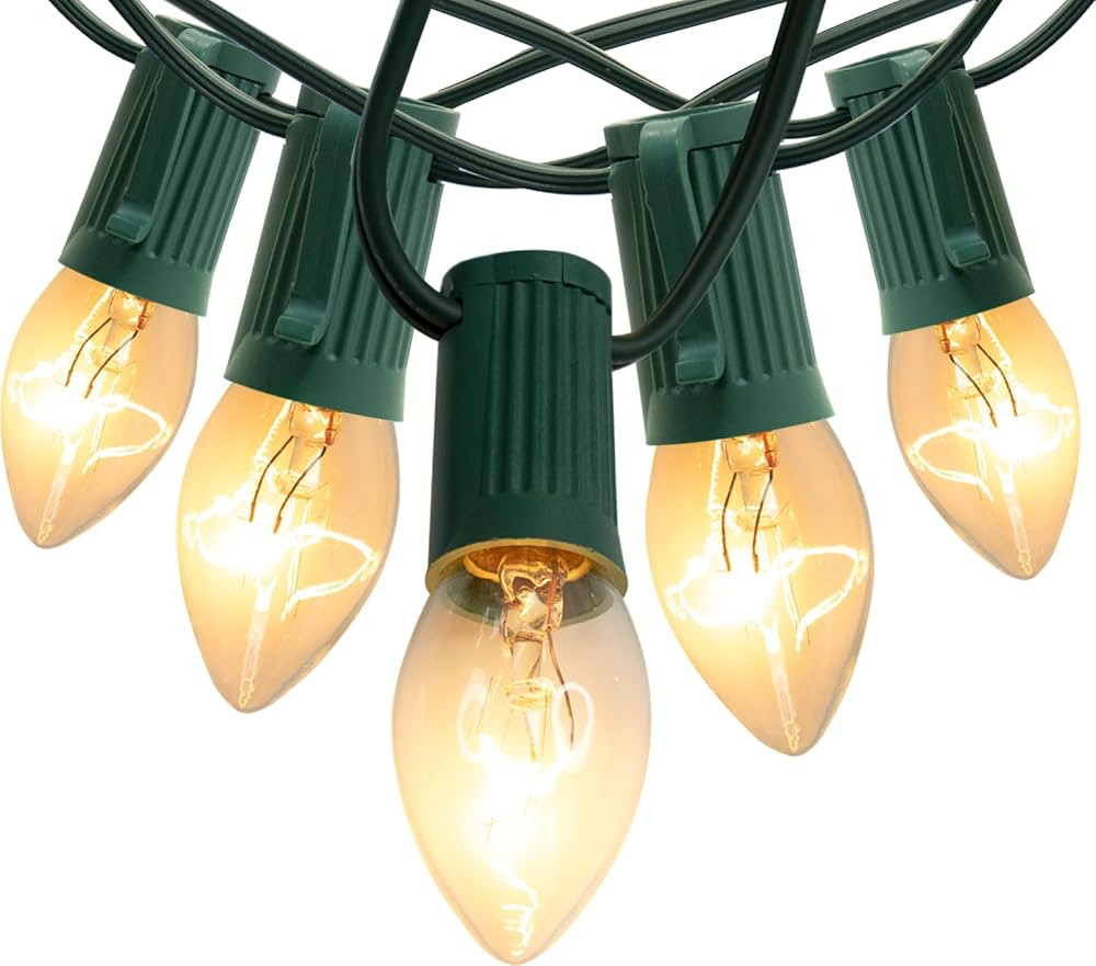 new one C7 Christmas Lights, 3 Pack 25Ft(3 * 25) Outdoor Christmas String Lights with 25(3 * 25) ... | Amazon (US)