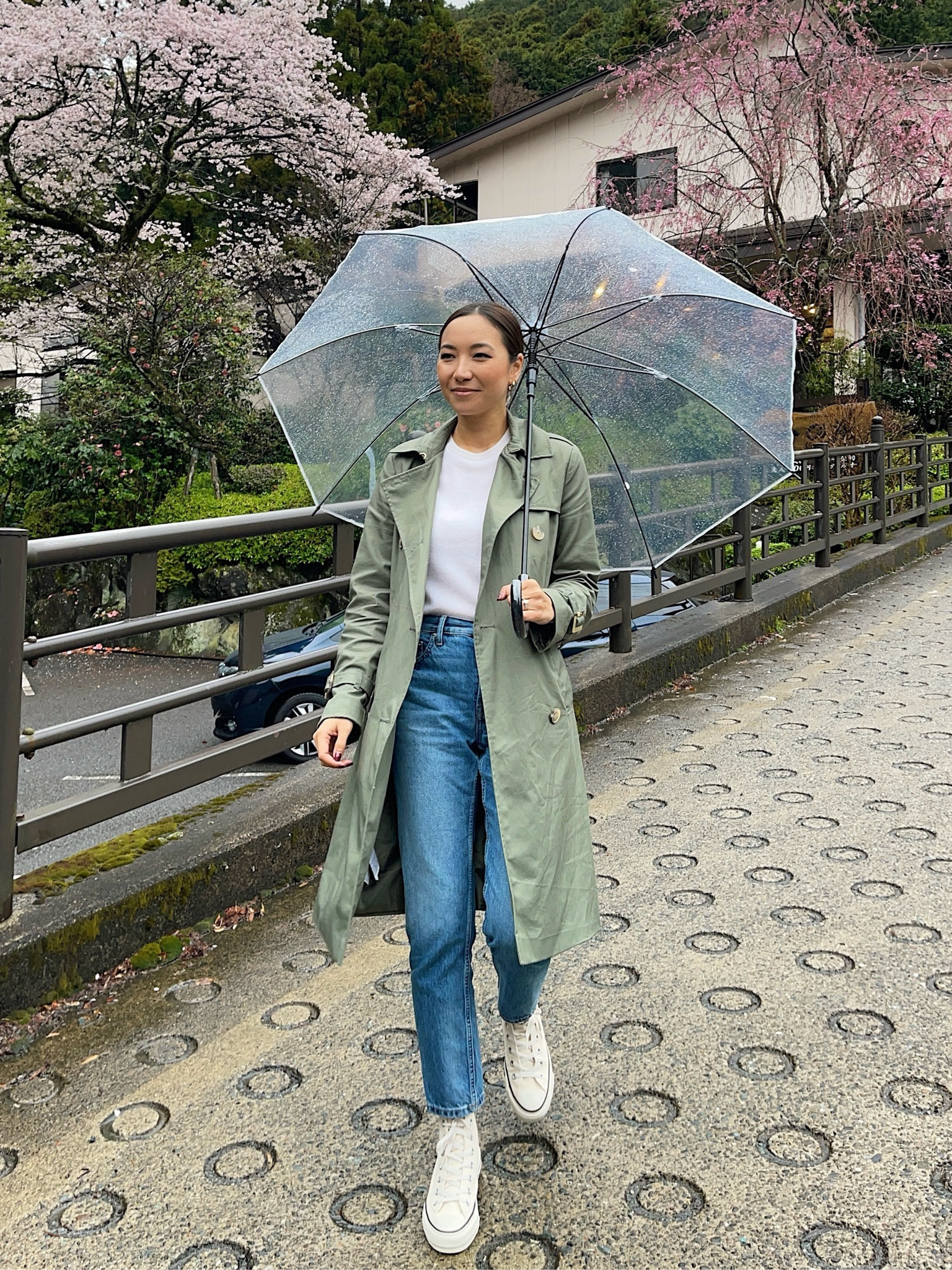 Spring outfit idea / trench coat outfit / travel outfit/ Japan travel 

Trench coat - old Mango linked similar in stock styles that I really like! 
Soft sweater xs 
90s cheeky jeans - i sized down one! 
Converse in vintage canvas color tts

#LTKfindsunder100 #LTKsalealert #LTKtravel