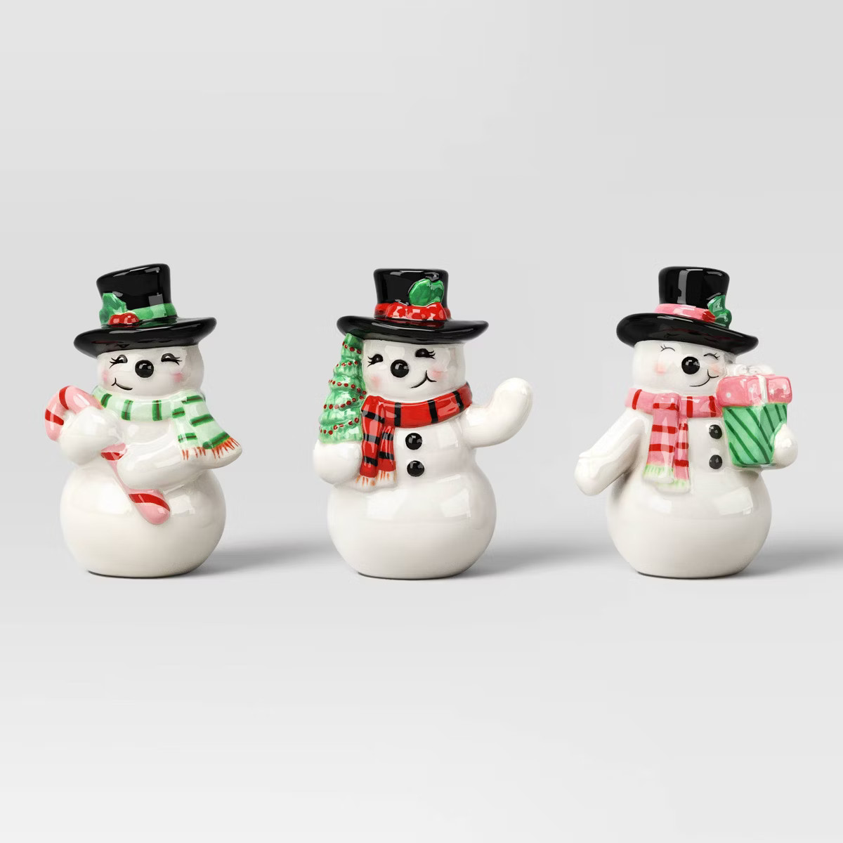 3pc Ceramic Snowman Christmas Figurine Set - Wondershop™ White | Target