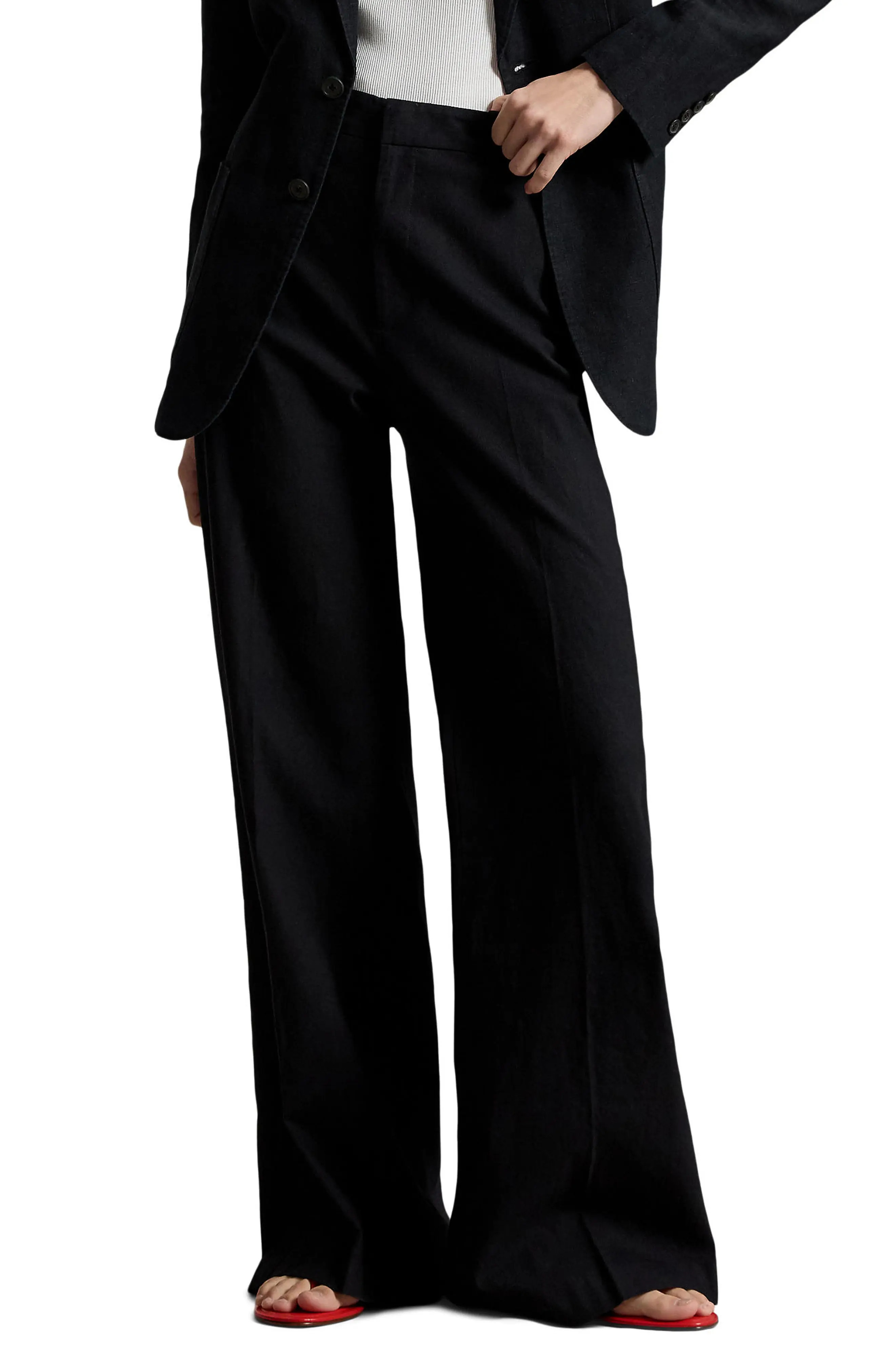 Polo Ralph Lauren Beaton Stretch Cotton Wide Leg Pants (Women) | Nordstrom | Nordstrom