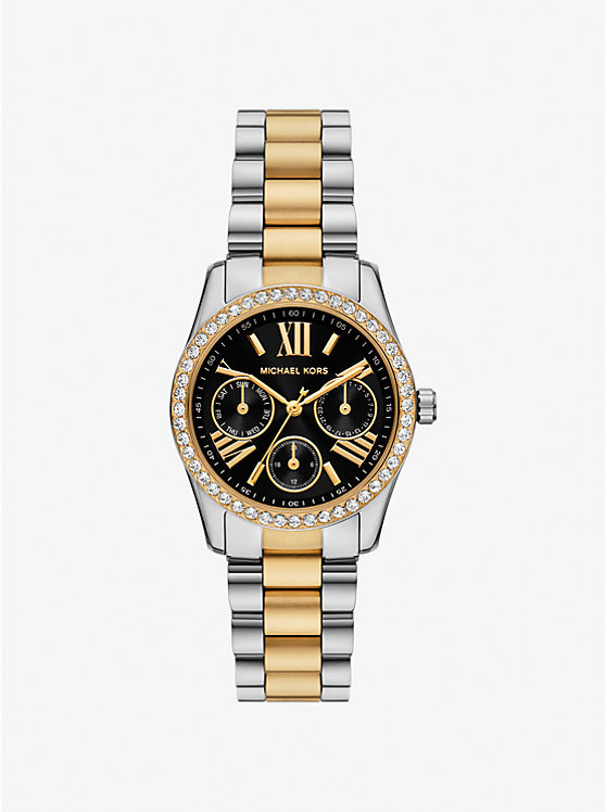 Mini Lexington Pavé Two-Tone Watch | Michael Kors US
