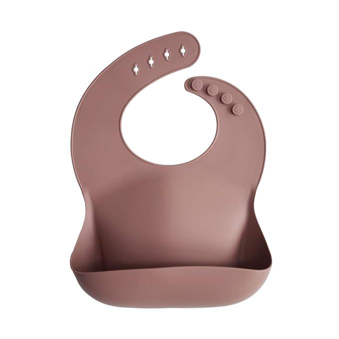 mushie Silicone Baby Bib | Adjustable Fit Waterproof Bibs (Woodchuck) | Amazon (US)