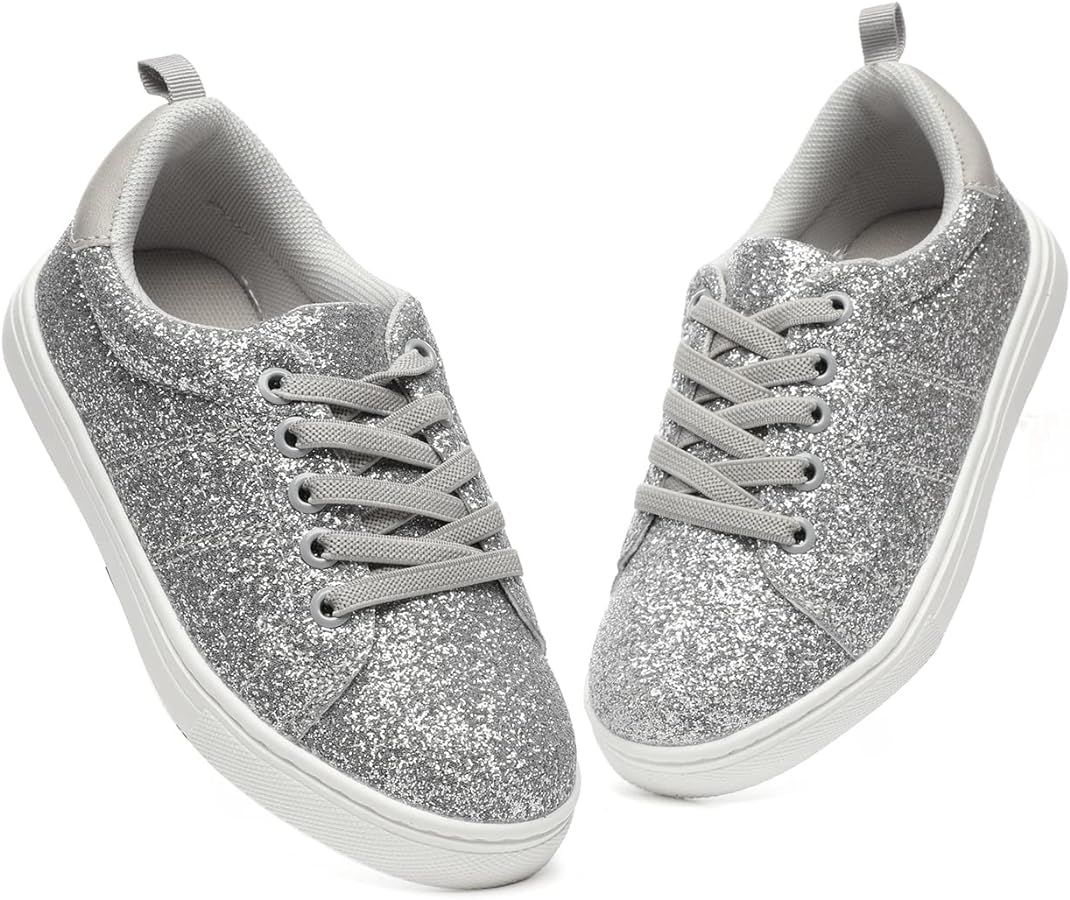 Bernal Girls & Boys Sparkle Glitter Sneakers Toddler/Little Kid/Big Kid Non-Slip Slip On School L... | Amazon (US)