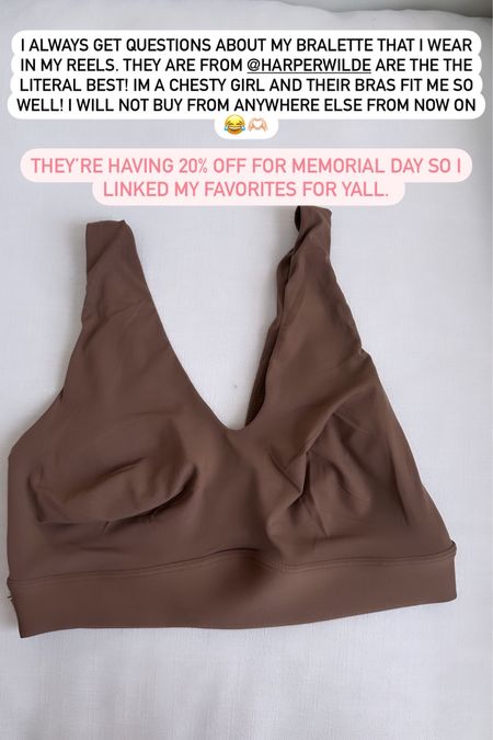 My favorite bras are 20% off for Memorial Day weekend! All under $40! 

#LTKStyleTip #LTKMidsize #LTKSaleAlert