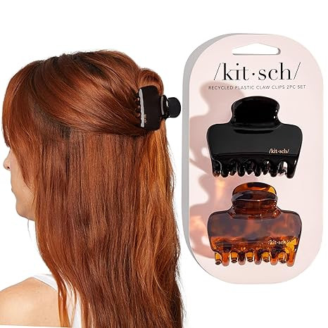 Kitsch Medium Claw Clips for Women - Strong Hold & Stylish Glossy Puffy Design Hair Accessories |... | Amazon (US)
