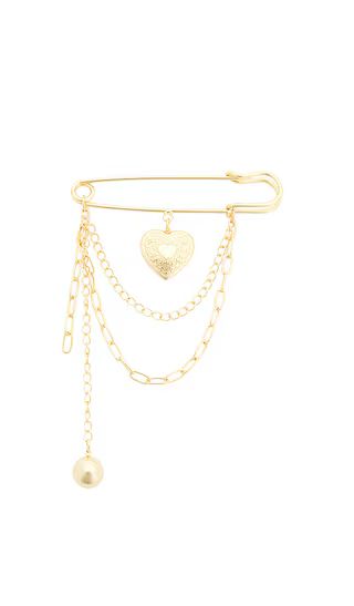 Heart Chain Brooch in Gold | Revolve Clothing (Global)