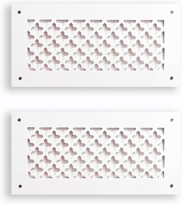 Worth Home Products - 12"x4" Solid Wood Paintable Decorative Pattern AC Vent Cover for Wall, Ceil... | Amazon (US)