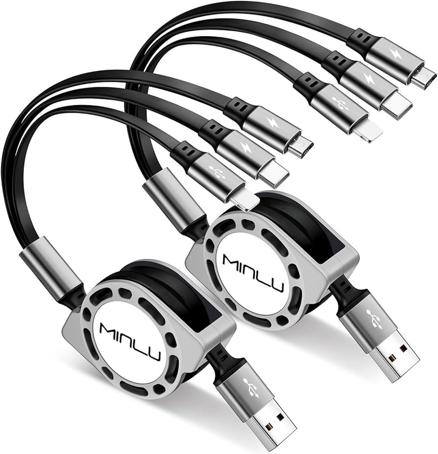 Multi Charging Cable 3A, [2Pack 4ft] Retractable Multi Charging Cord 3 in 1 Fast Charger Cord, US... | Amazon (US)
