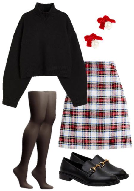 Tartan plaid skirt outfit - holiday outfit Christmas outfit 

#LTKHoliday #LTKstyletip #LTKSeasonal