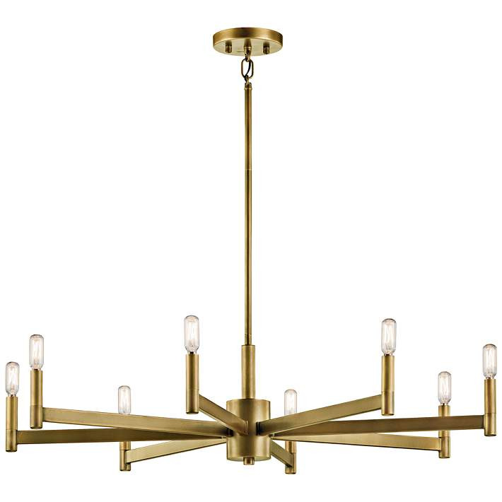 Kichler Erzo 35 1/2" Wide Natural Brass 8-Light Chandelier | Lamps Plus
