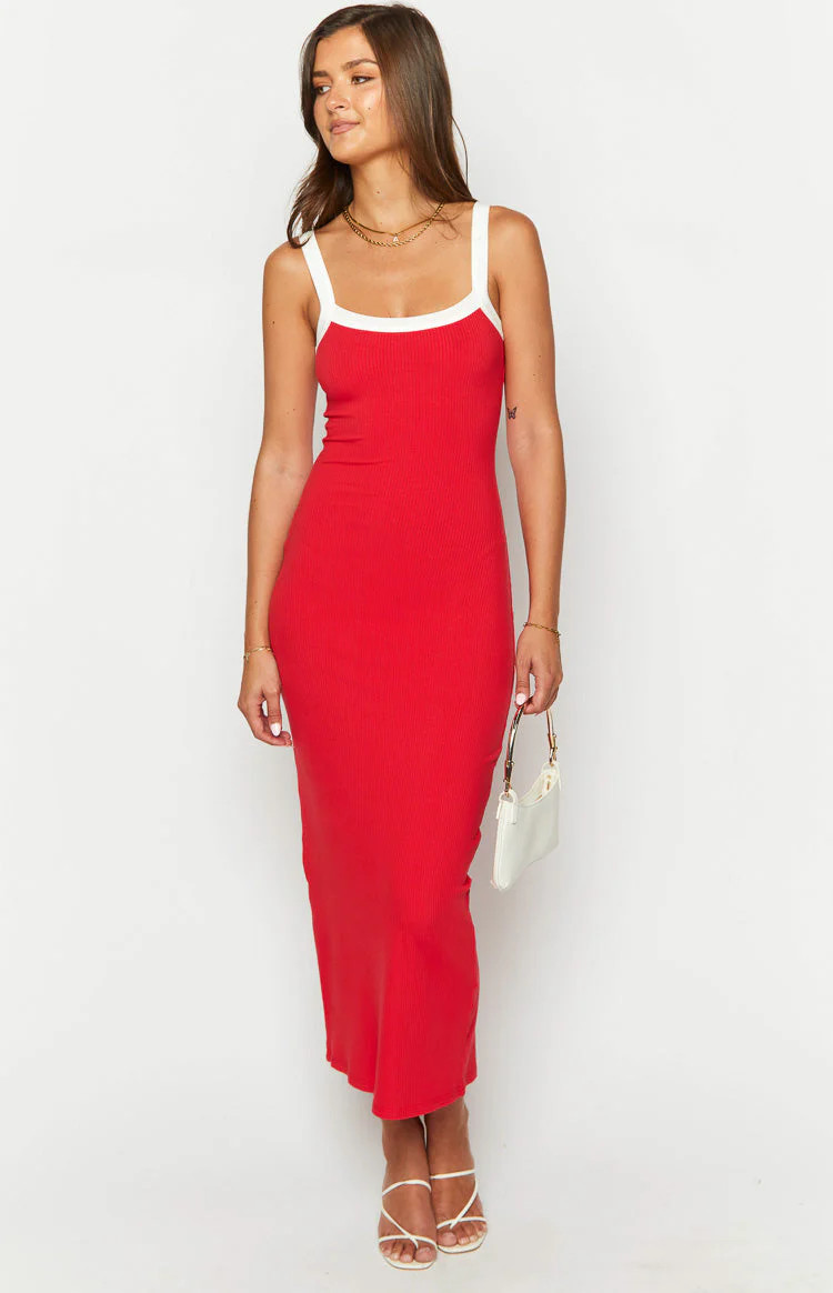 Cynthia Red Maxi Dress | Beginning Boutique (US)