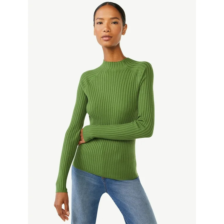 Scoop Women's Flat Rib Turtleneck Sweater - Walmart.com | Walmart (US)