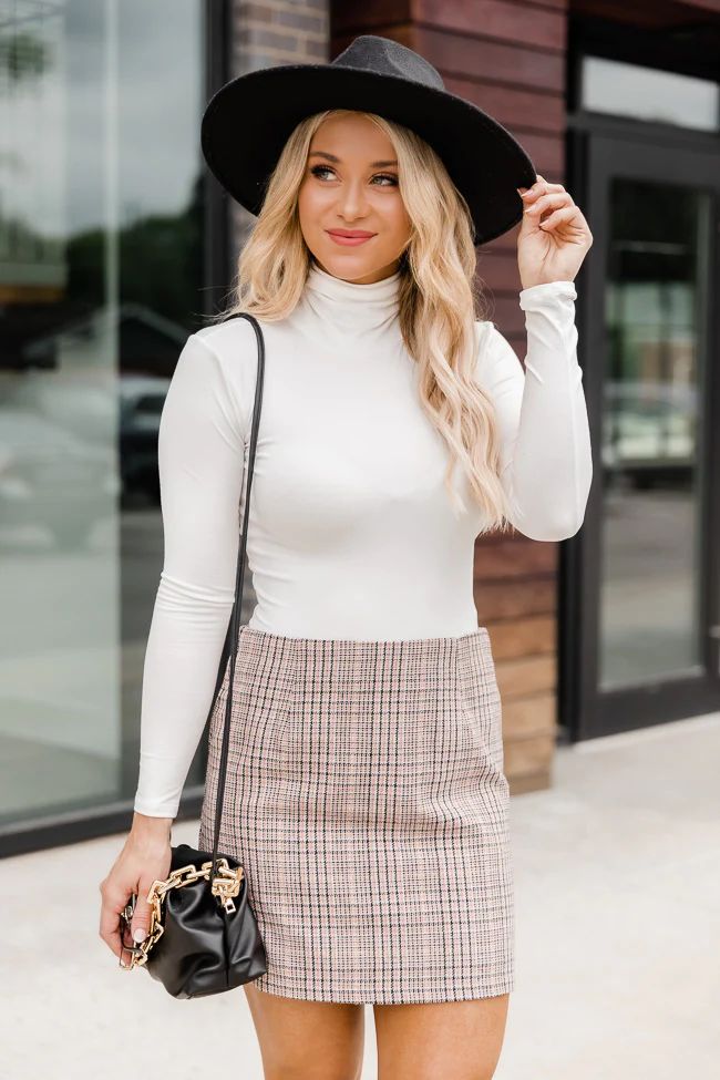 Because I Found You Light Pink Plaid Skirt | The Pink Lily Boutique