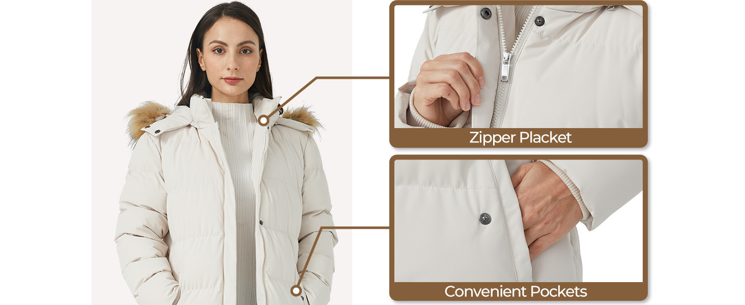 WenVen Women's Winter Thicken Puffer Coat Warm Jacket with Faux Fur Removable Hood | Amazon (US)