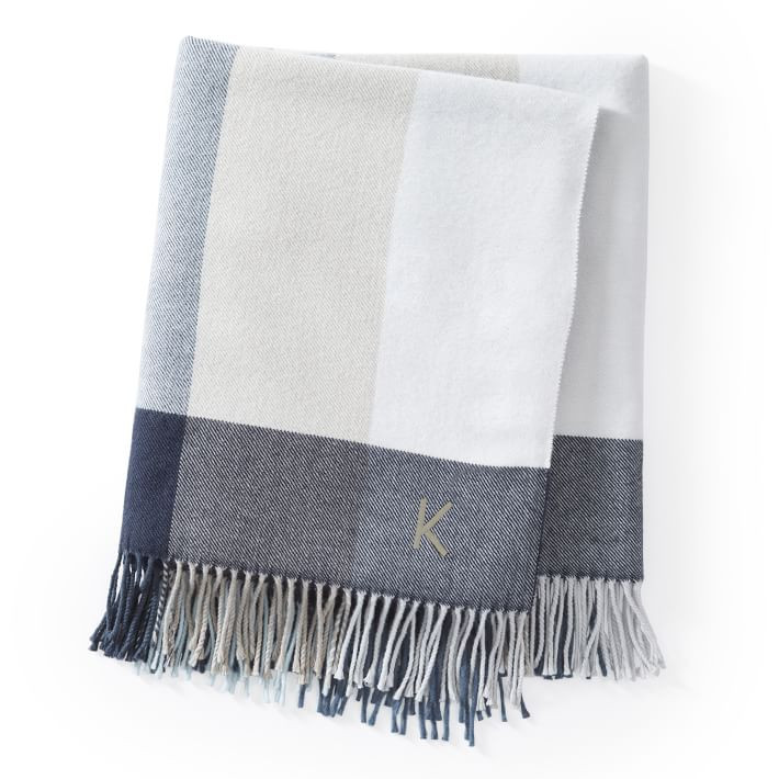 Italian Colorblock Throw Blanket with Fringe | Mark and Graham