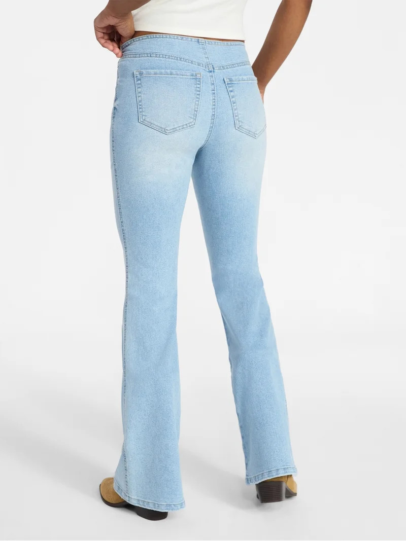No Boundaries Lace Up Waist Bootcut Jeans, 33" Inseam, Women's XXS-XXL | Walmart (US)